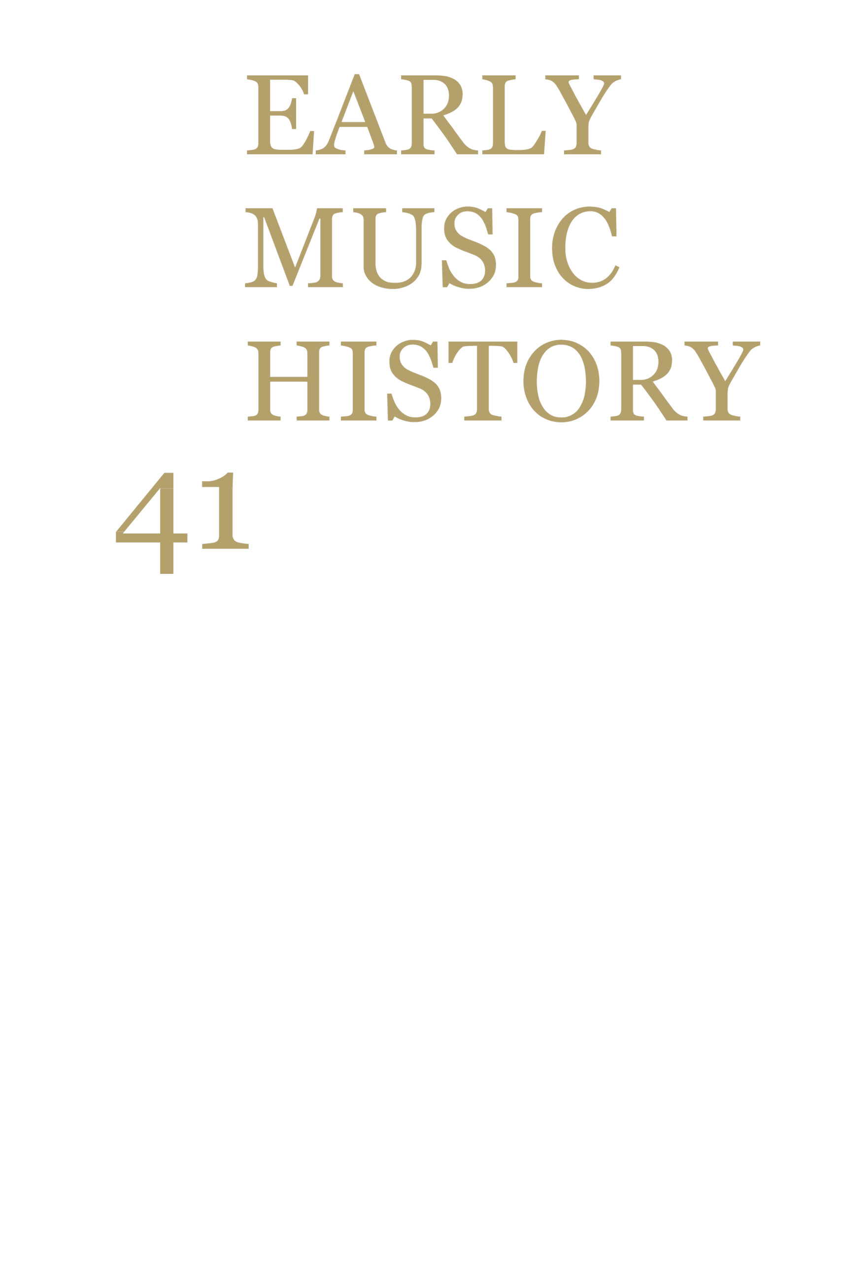 Early Music History